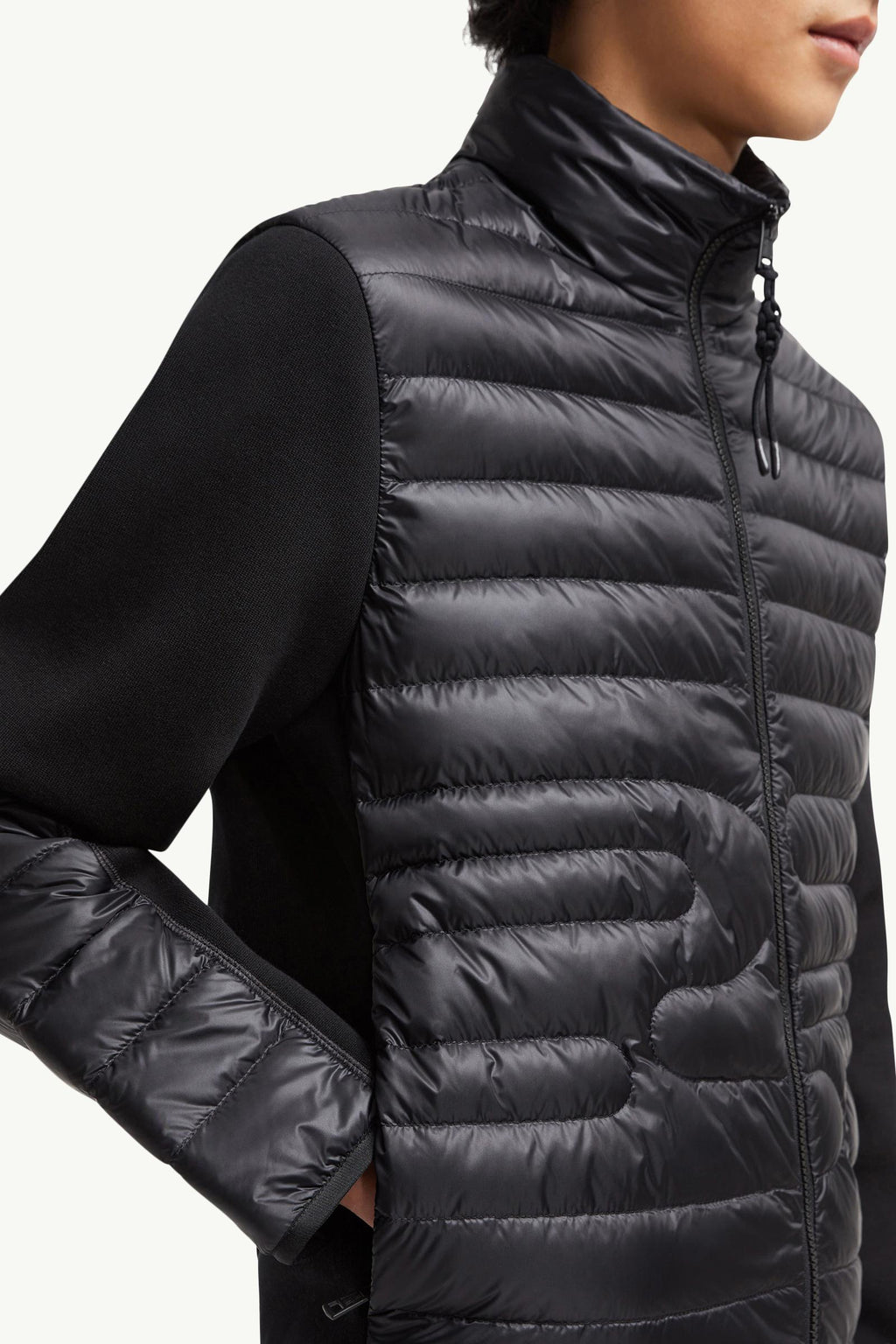 Padded Snake-Quilted Cotton Cardigan