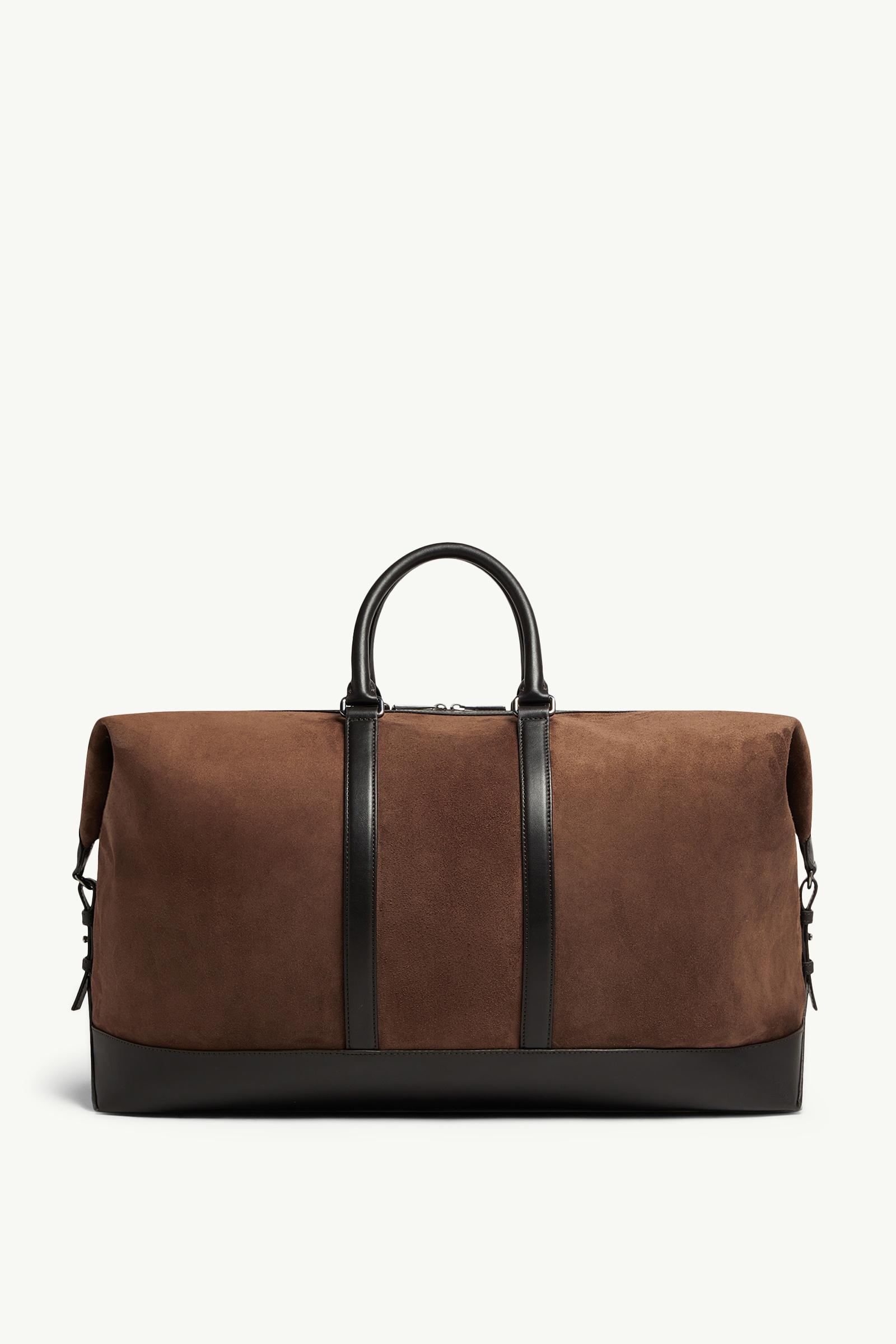 Tech Suede Leather-Trimmed Duffle Bag
