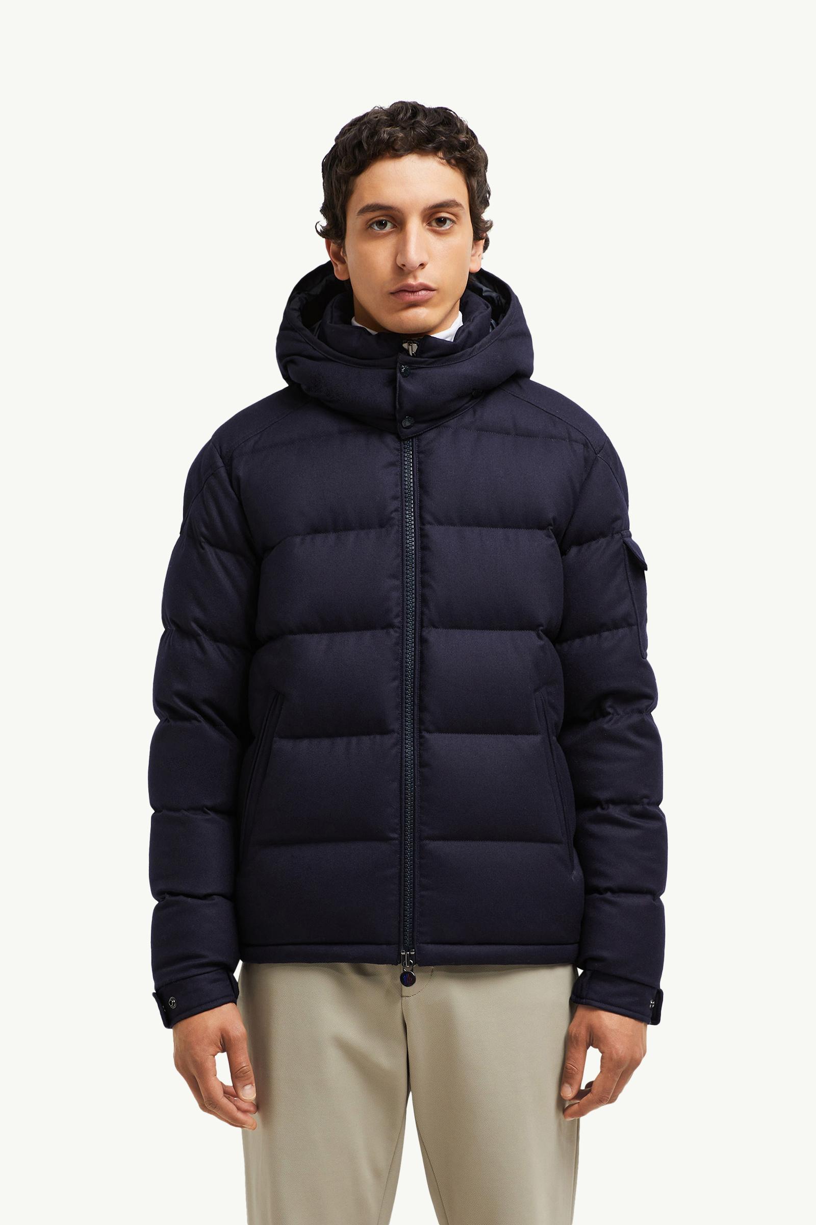 Montgenevre Hooded Wool Flannel Short Down Jacket