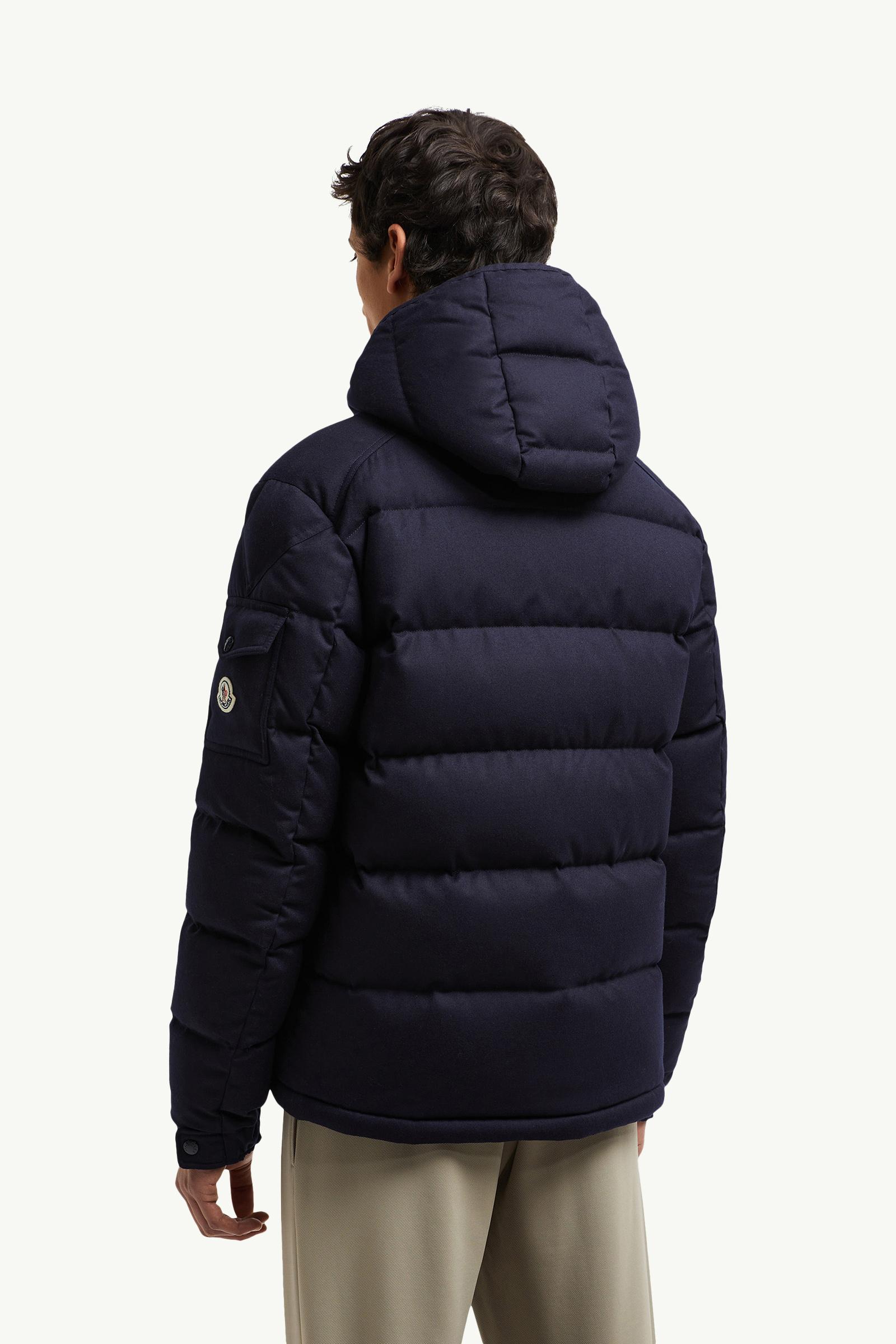 Montgenevre Hooded Wool Flannel Short Down Jacket