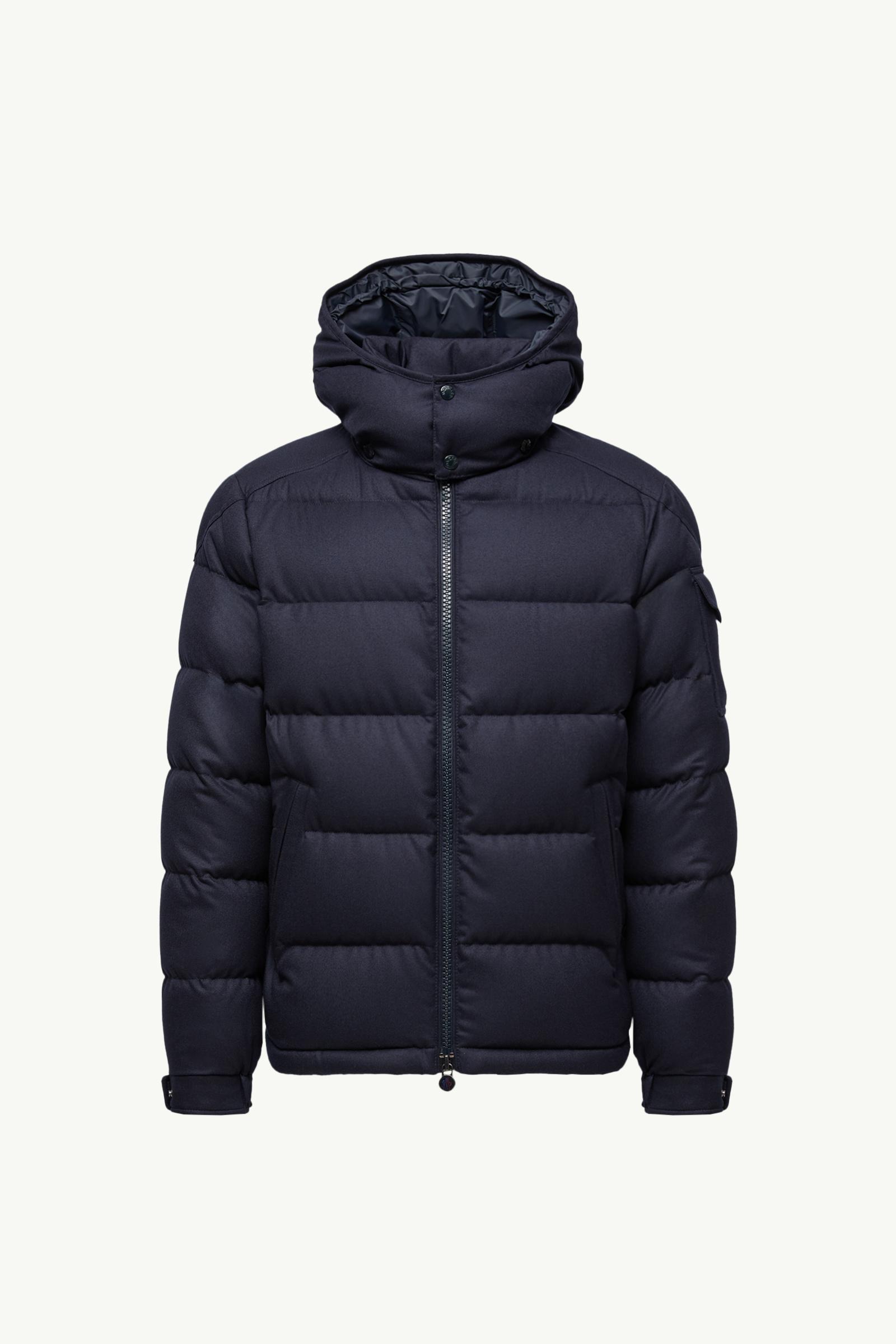 Montgenevre Hooded Wool Flannel Short Down Jacket