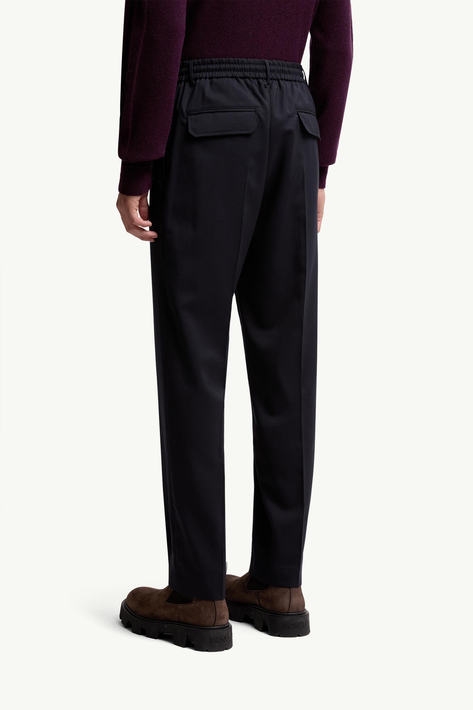 Wool Blend Gabardine Tailored Trousers