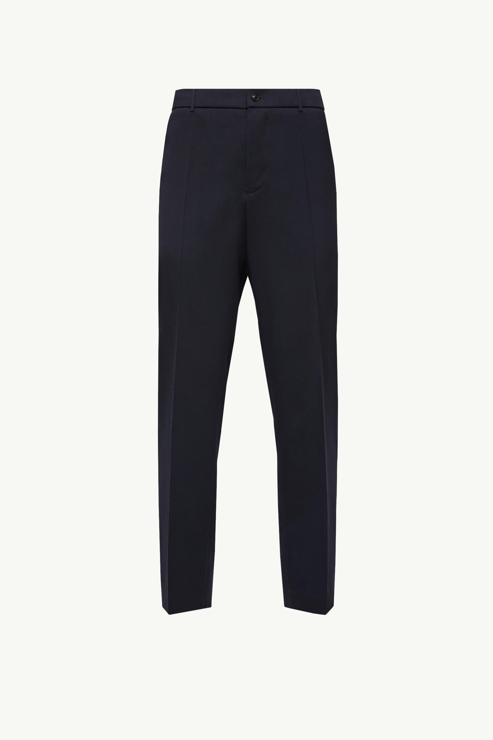 Wool Blend Gabardine Tailored Trousers