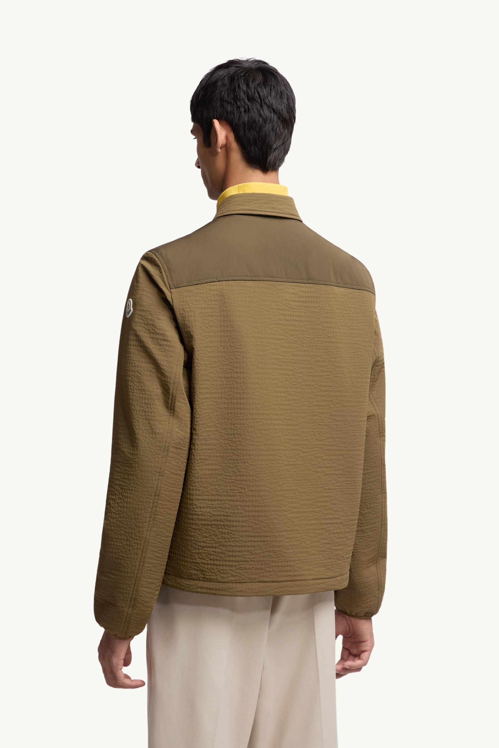 Padded Seersucker Zip-Up Shirt