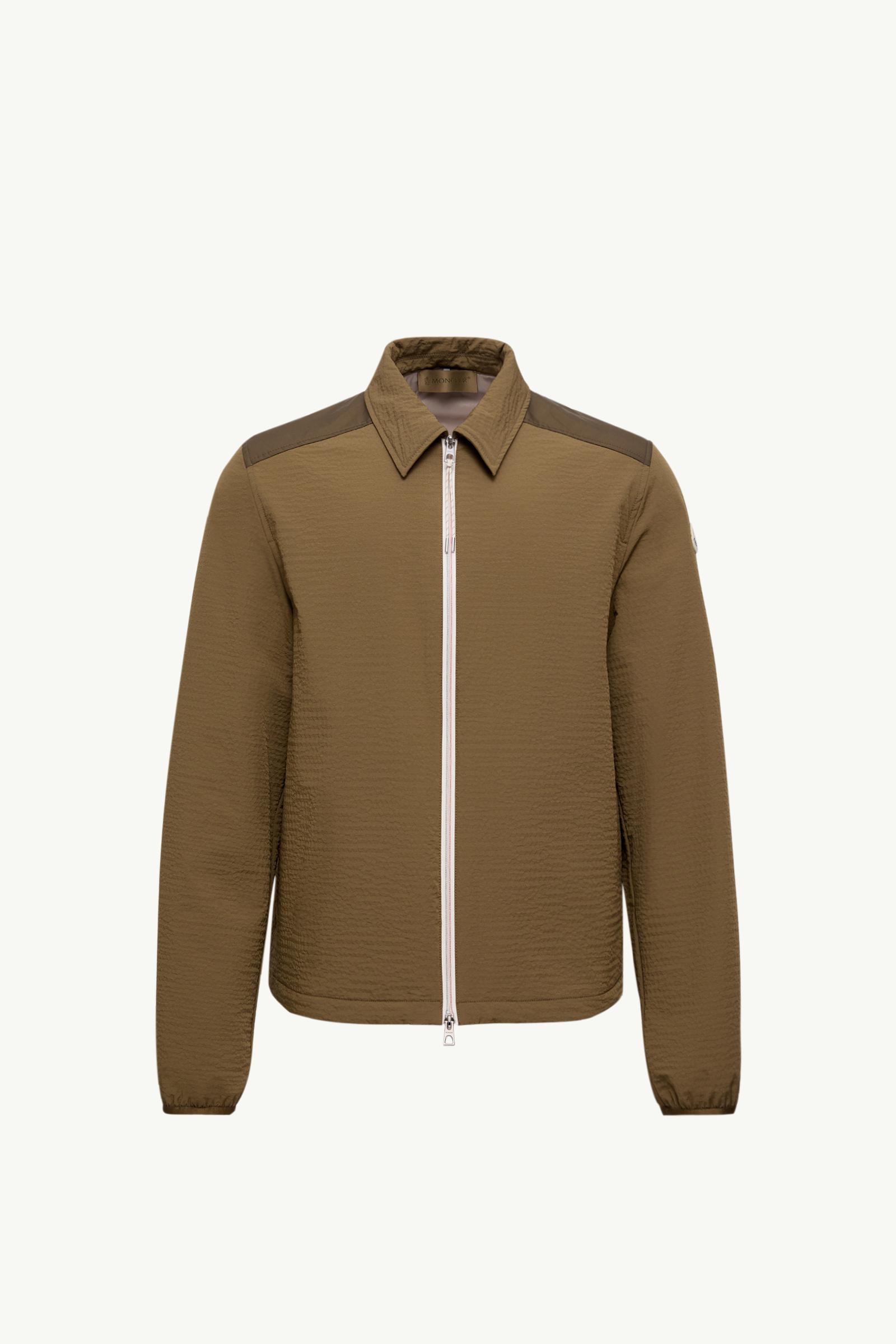 Padded Seersucker Zip-Up Shirt