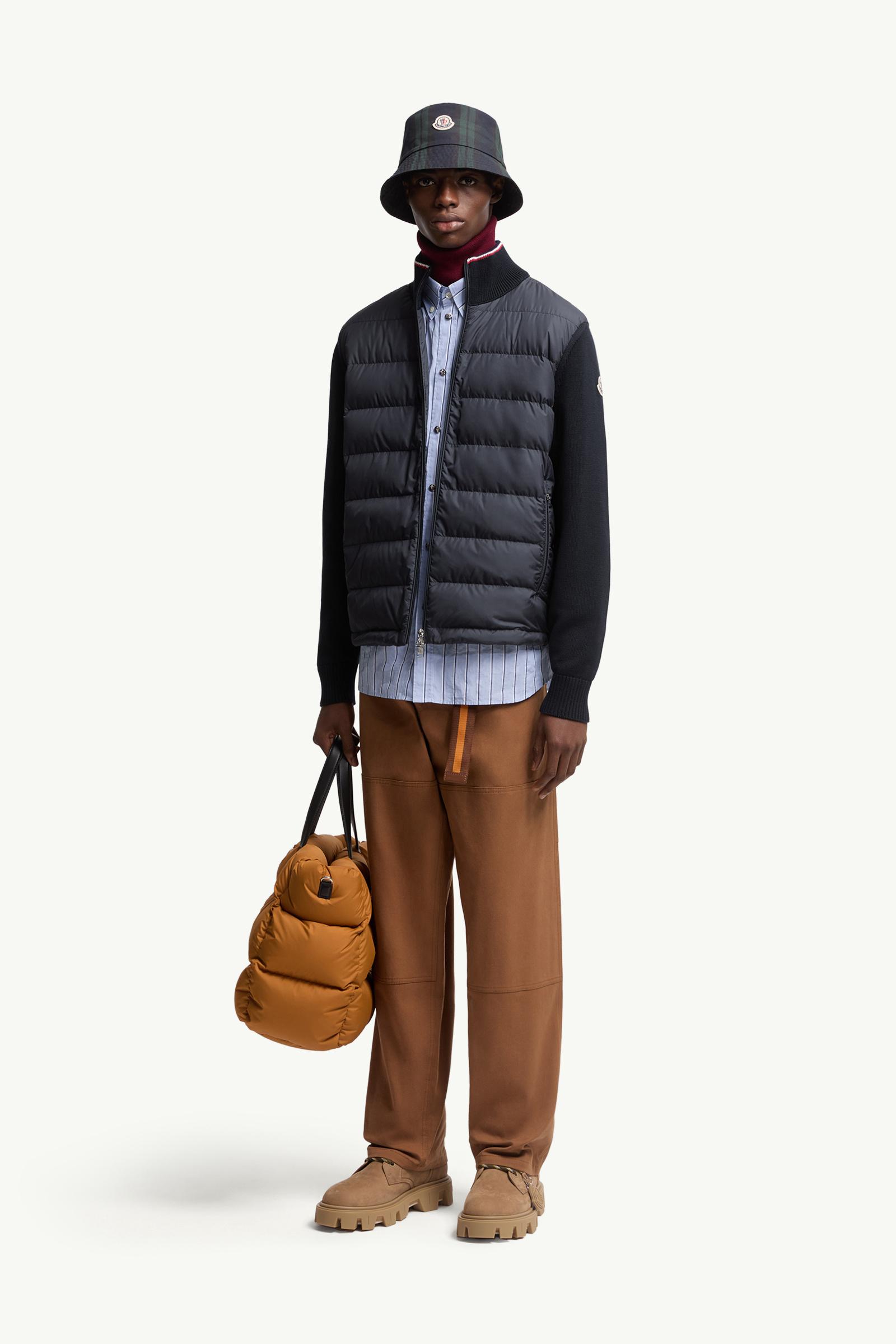 Padded Zip-Up Cotton Cardigan