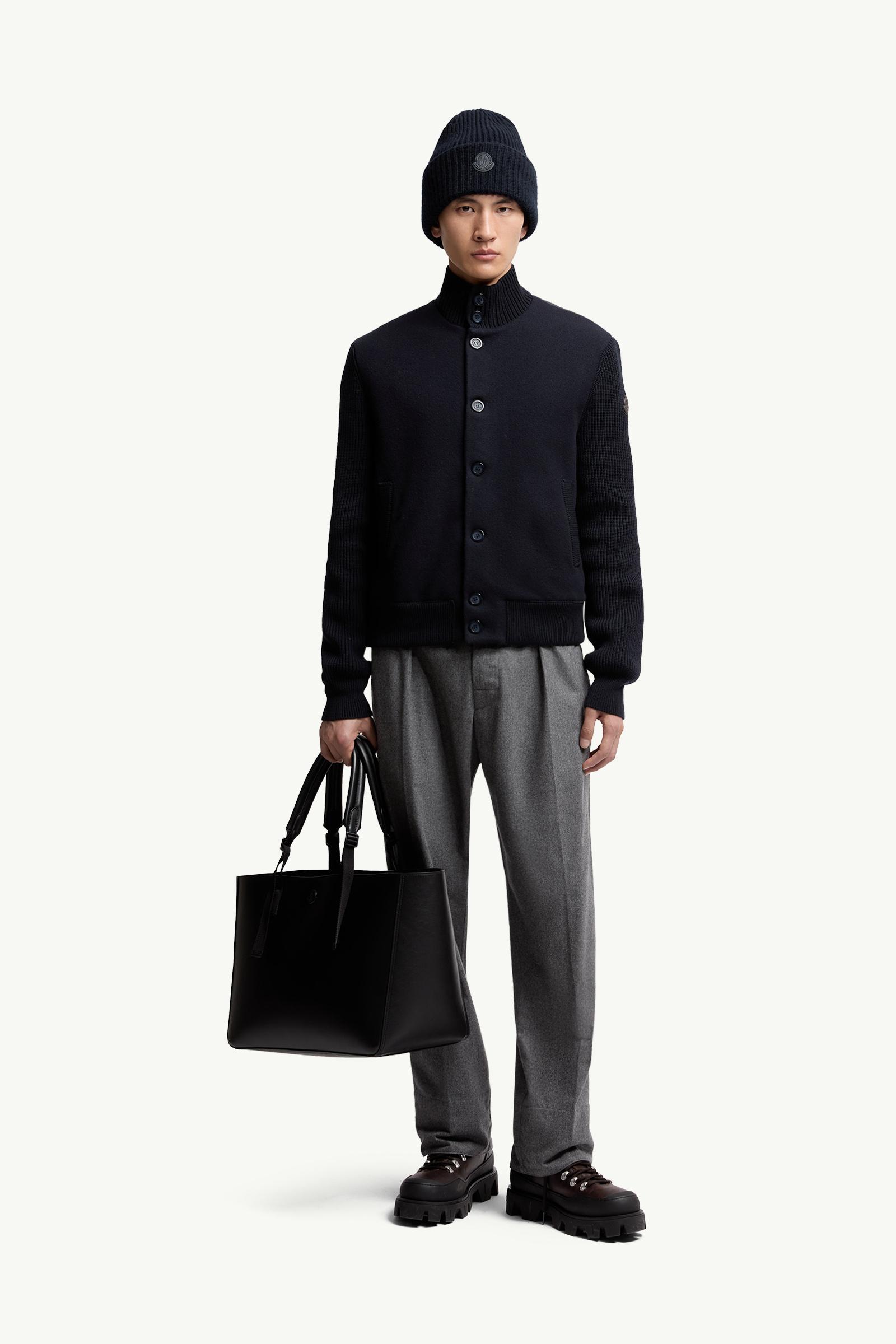 Padded Wool Zip-up Cardigan