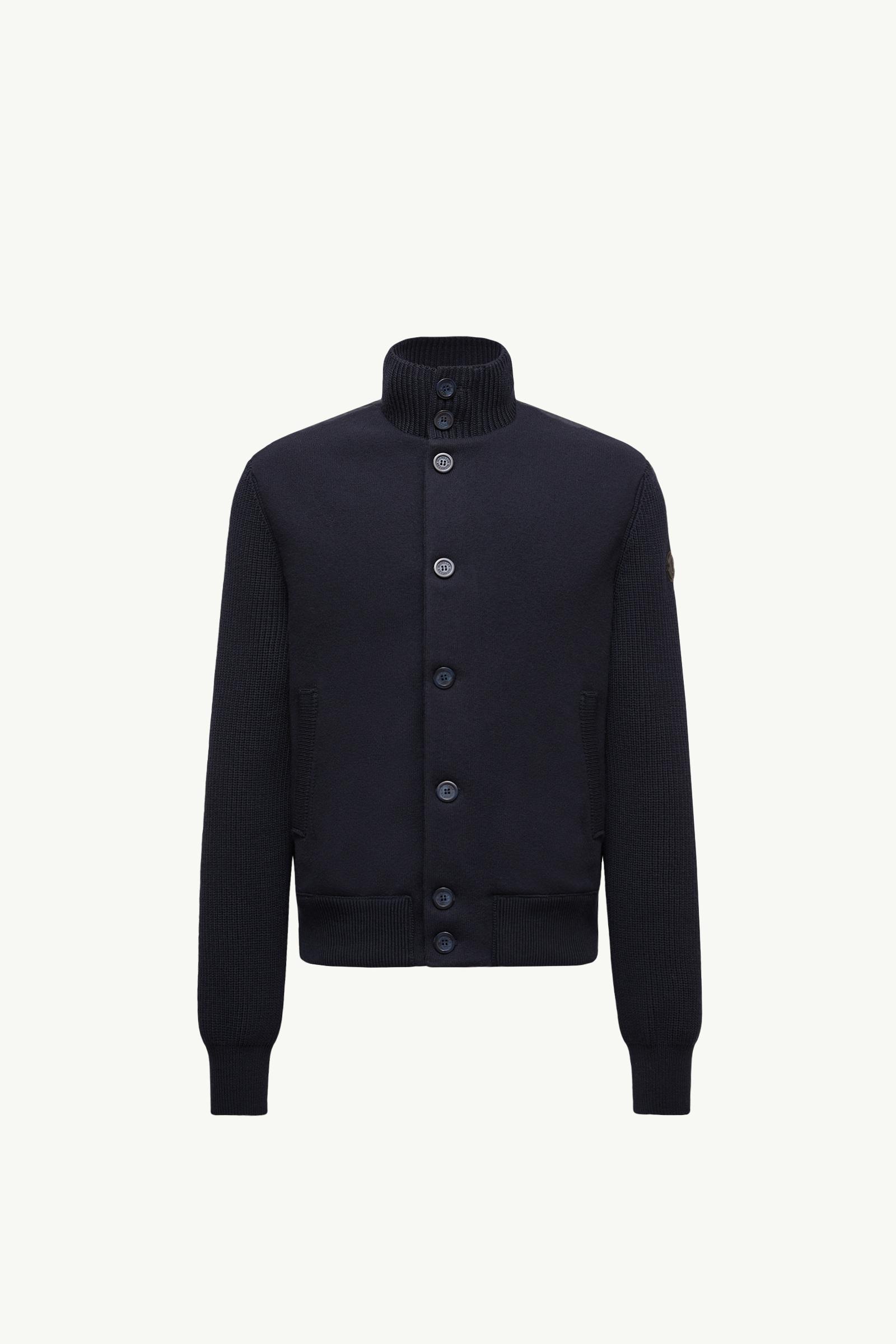 Padded Wool Zip-up Cardigan